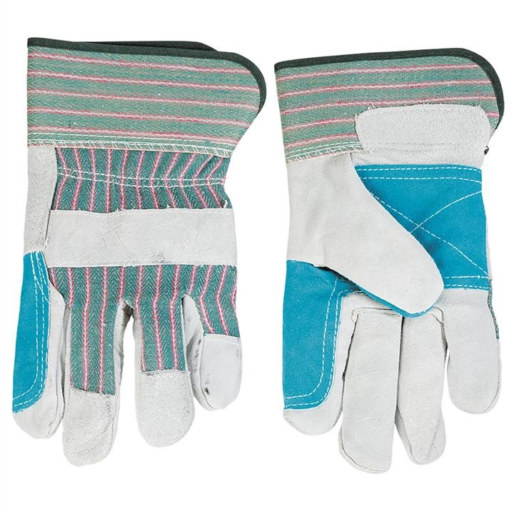 Topex 83S112 Working gloves, grey cow split leather, reinforced on palm and thumb, size 10.5 83S112