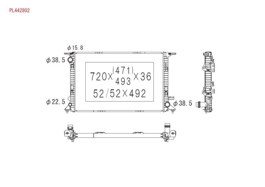 Koyorad PL442802 Radiator, engine cooling PL442802