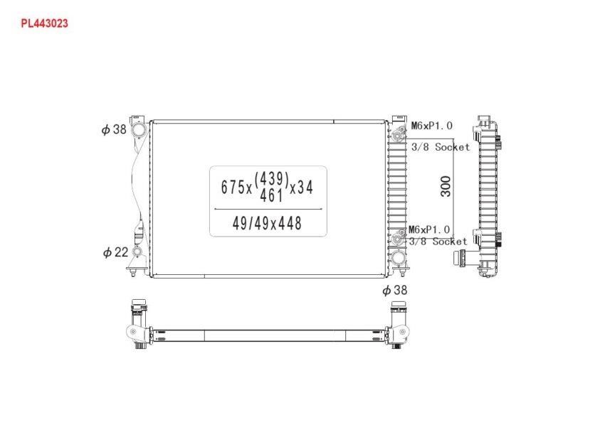 Koyorad PL443023 Radiator, engine cooling PL443023