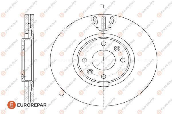 Eurorepar 1618859580 Front brake disc ventilated 1618859580