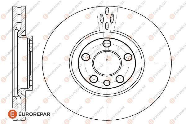 Eurorepar 1618862880 Front brake disc ventilated 1618862880