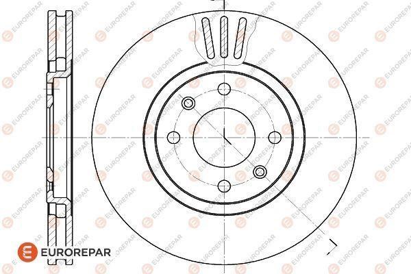 Eurorepar 1618863280 Front brake disc ventilated 1618863280
