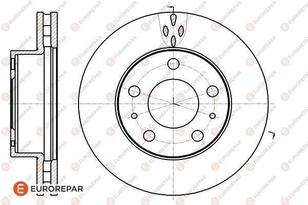 Eurorepar 1618864580 Front brake disc ventilated 1618864580