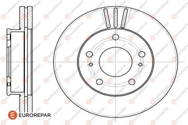 Eurorepar 1618865680 Front brake disc ventilated 1618865680