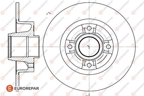 Eurorepar 1618871380 Rear brake disc, non-ventilated 1618871380