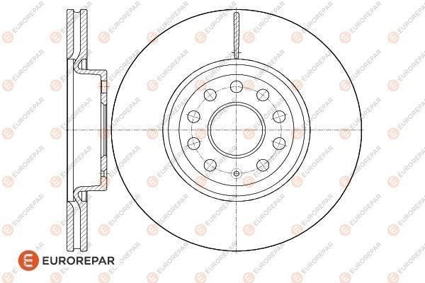 Eurorepar 1618873780 Front brake disc ventilated 1618873780