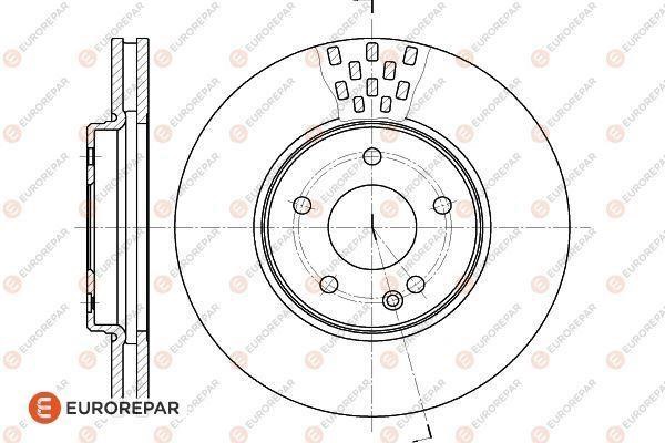 Eurorepar 1618873980 Ventilated brake disk, 1 pc. 1618873980