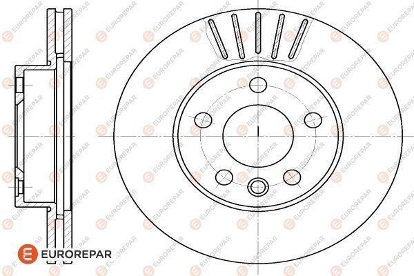 Eurorepar 1618874080 Front brake disc ventilated 1618874080