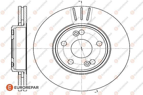 Eurorepar 1618878080 Front brake disc ventilated 1618878080