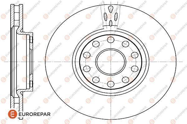Eurorepar 1618882580 Front brake disc ventilated 1618882580
