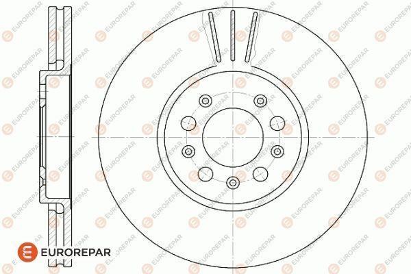 Eurorepar 1618882980 Front brake disc ventilated 1618882980