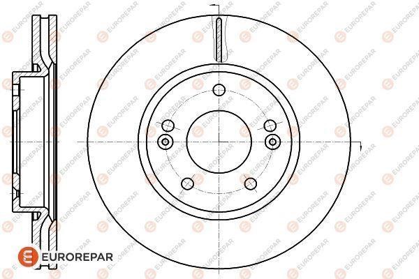 Eurorepar 1618886180 Front brake disc ventilated 1618886180