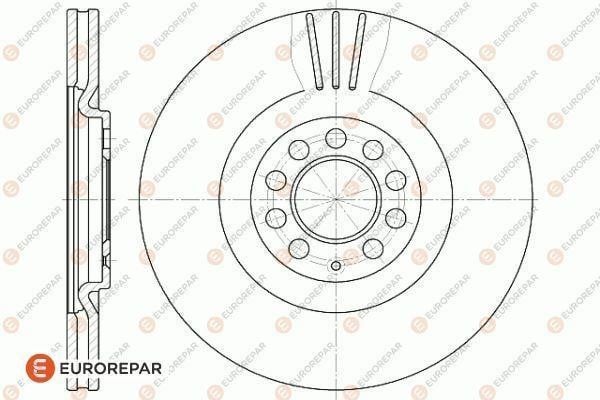 Eurorepar 1618887180 Front brake disc ventilated 1618887180