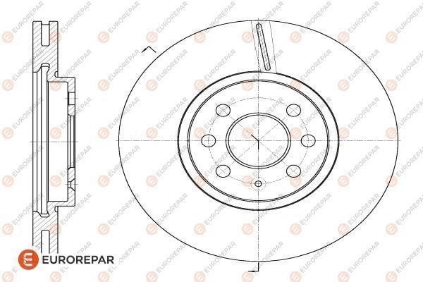 Eurorepar 1618887380 Front brake disc ventilated 1618887380