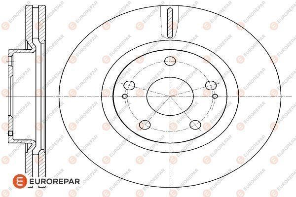 Eurorepar 1618887580 Front brake disc ventilated 1618887580