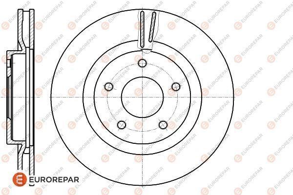 Eurorepar 1618889580 Front brake disc ventilated 1618889580