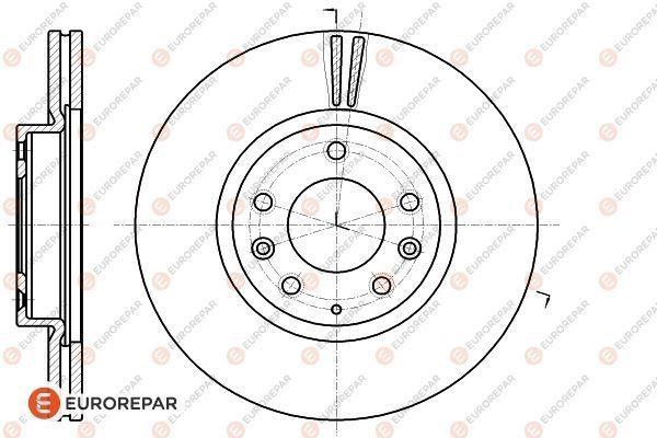 Eurorepar 1618889680 Front brake disc ventilated 1618889680