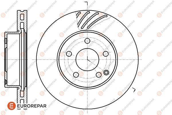 Eurorepar 1622807680 Front brake disc ventilated 1622807680