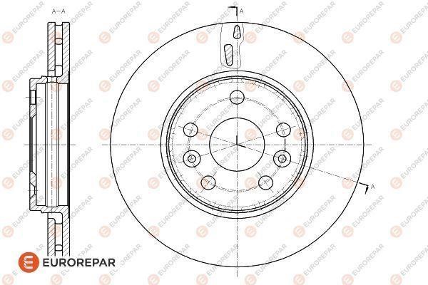 Eurorepar 1622808280 Ventilated brake disk, 1 pc. 1622808280
