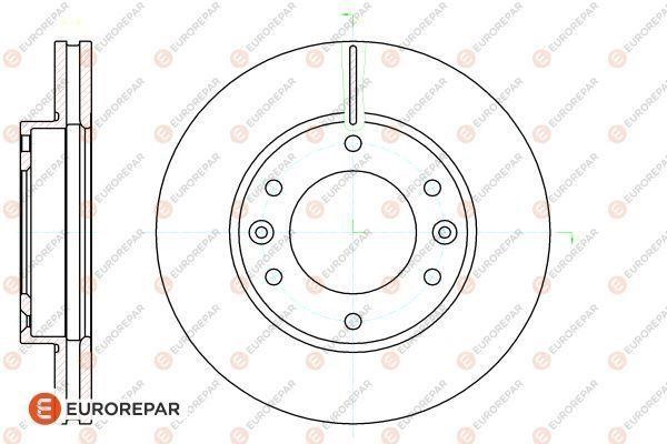 Eurorepar 1622812280 Ventilated brake disk, 1 pc. 1622812280