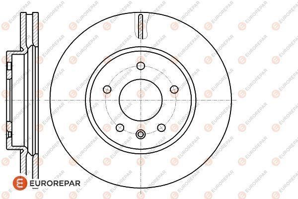 Eurorepar 1622812680 Front brake disc ventilated 1622812680