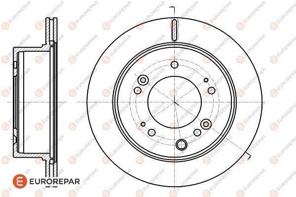 Eurorepar 1622813580 Ventilated brake disk, 1 pc. 1622813580