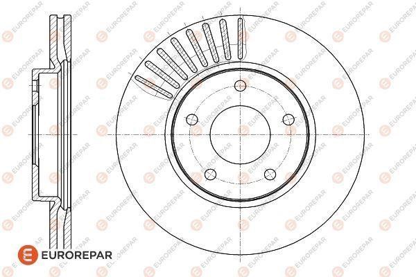 Eurorepar 1622814580 Ventilated brake disk, 1 pc. 1622814580