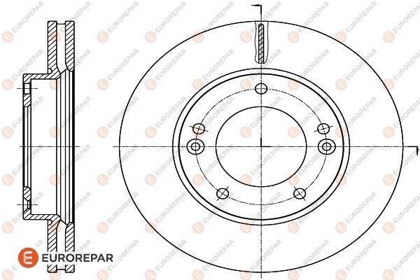 Eurorepar 1622815380 Ventilated brake disk, 1 pc. 1622815380