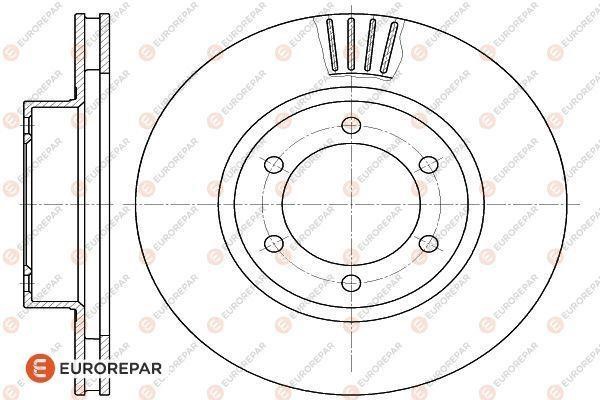 Eurorepar 1622816480 Front brake disc ventilated 1622816480