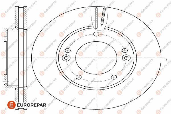 Eurorepar 1642750680 Front brake disc ventilated 1642750680