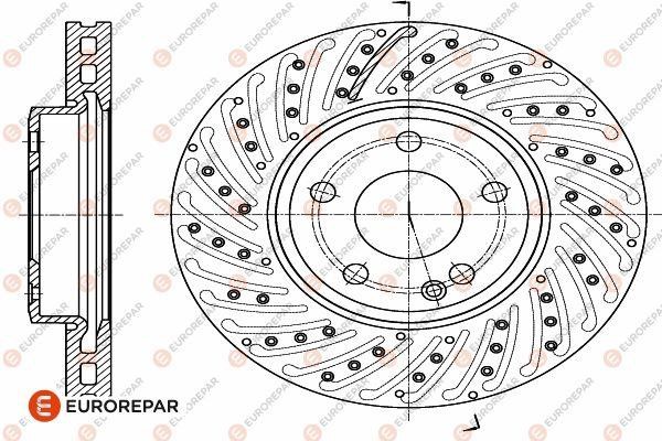 Eurorepar 1642751180 Ventilated brake disk, 1 pc. 1642751180