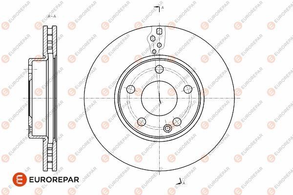 Eurorepar 1642751380 Ventilated brake disk, 1 pc. 1642751380