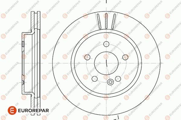 Eurorepar 1642753080 Front brake disc ventilated 1642753080