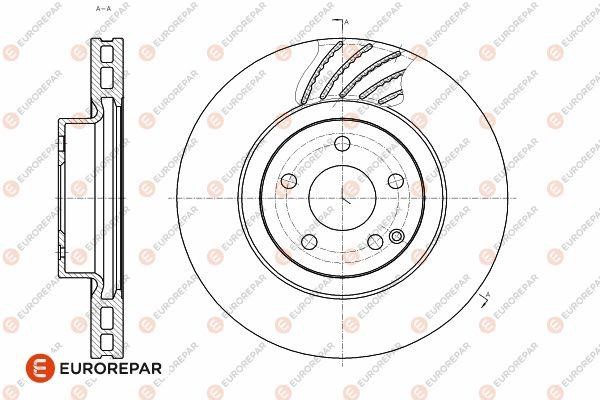 Eurorepar 1642754380 Front brake disc ventilated 1642754380