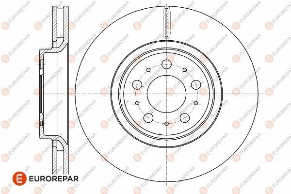 Eurorepar 1642754680 Front brake disc ventilated 1642754680