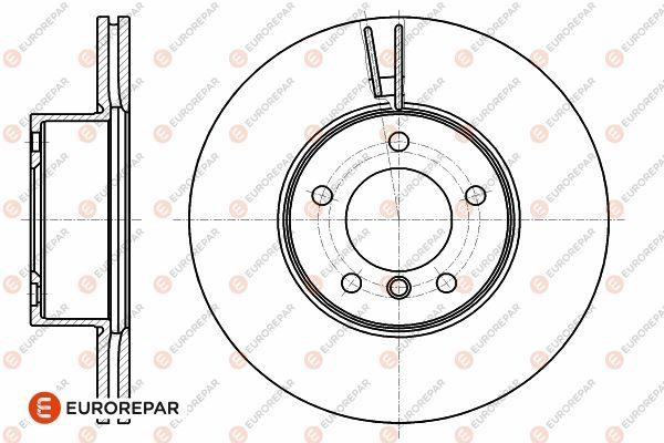 Eurorepar 1642755780 Front brake disc ventilated 1642755780