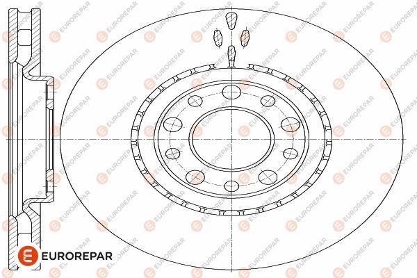Eurorepar 1642757180 Front brake disc ventilated 1642757180