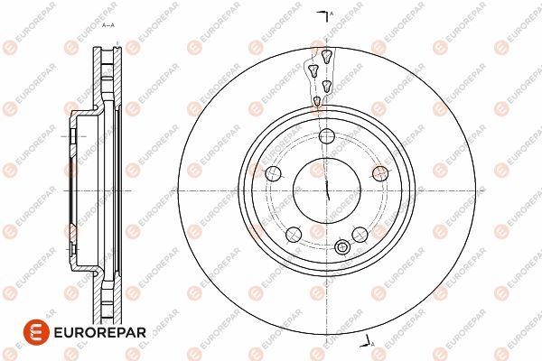 Eurorepar 1642762980 Ventilated brake disk, 1 pc. 1642762980