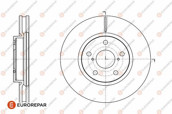 Eurorepar 1642763880 Front brake disc ventilated 1642763880