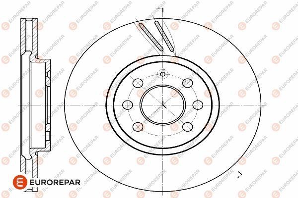 Eurorepar 1642764080 Front brake disc ventilated 1642764080