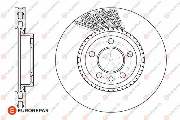 Eurorepar 1642765380 Front brake disc ventilated 1642765380