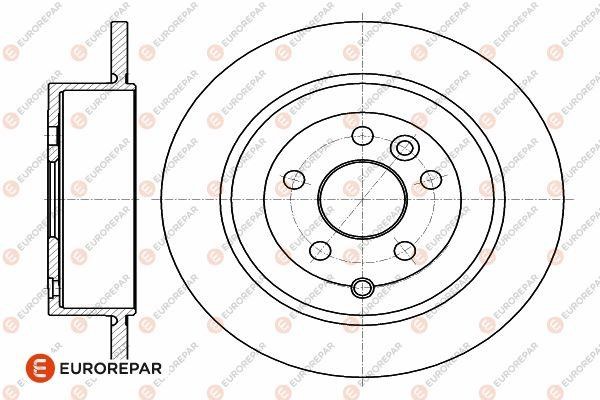 Eurorepar 1642768080 Rear brake disc, non-ventilated 1642768080