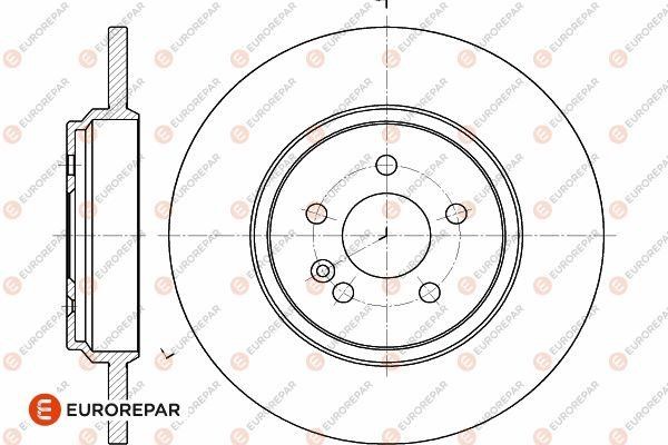 Eurorepar 1642769180 Rear brake disc, non-ventilated 1642769180