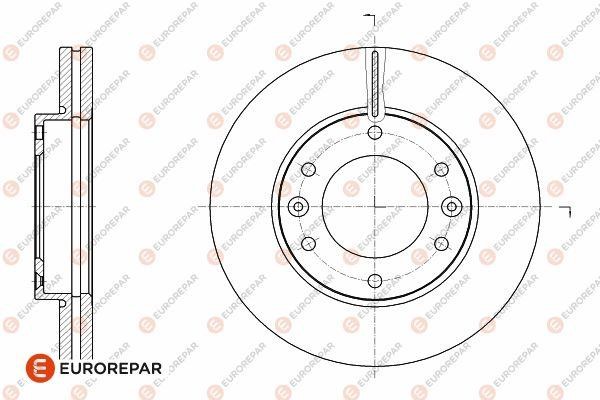 Eurorepar 1642778580 Ventilated brake disk, 1 pc. 1642778580