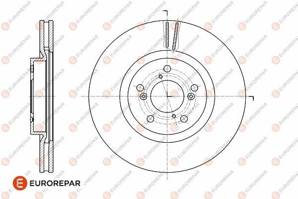 Ventilated brake disk, 1 pc. Eurorepar 1642781080