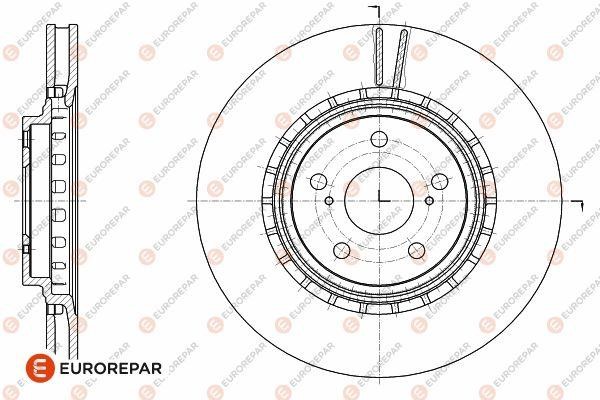 Eurorepar 1642781780 Ventilated brake disk, 1 pc. 1642781780