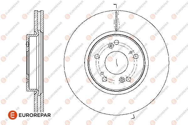 Eurorepar 1667868080 Ventilated brake disk, 1 pc. 1667868080