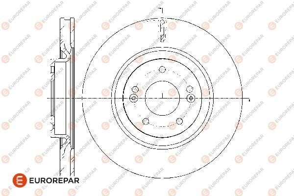 Eurorepar 1676012480 Ventilated brake disk, 1 pc. 1676012480