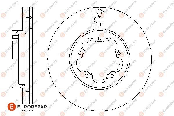 Eurorepar 1676012580 Ventilated brake disk, 1 pc. 1676012580