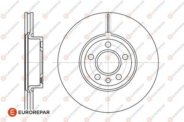 Eurorepar 1676012680 Ventilated brake disk, 1 pc. 1676012680